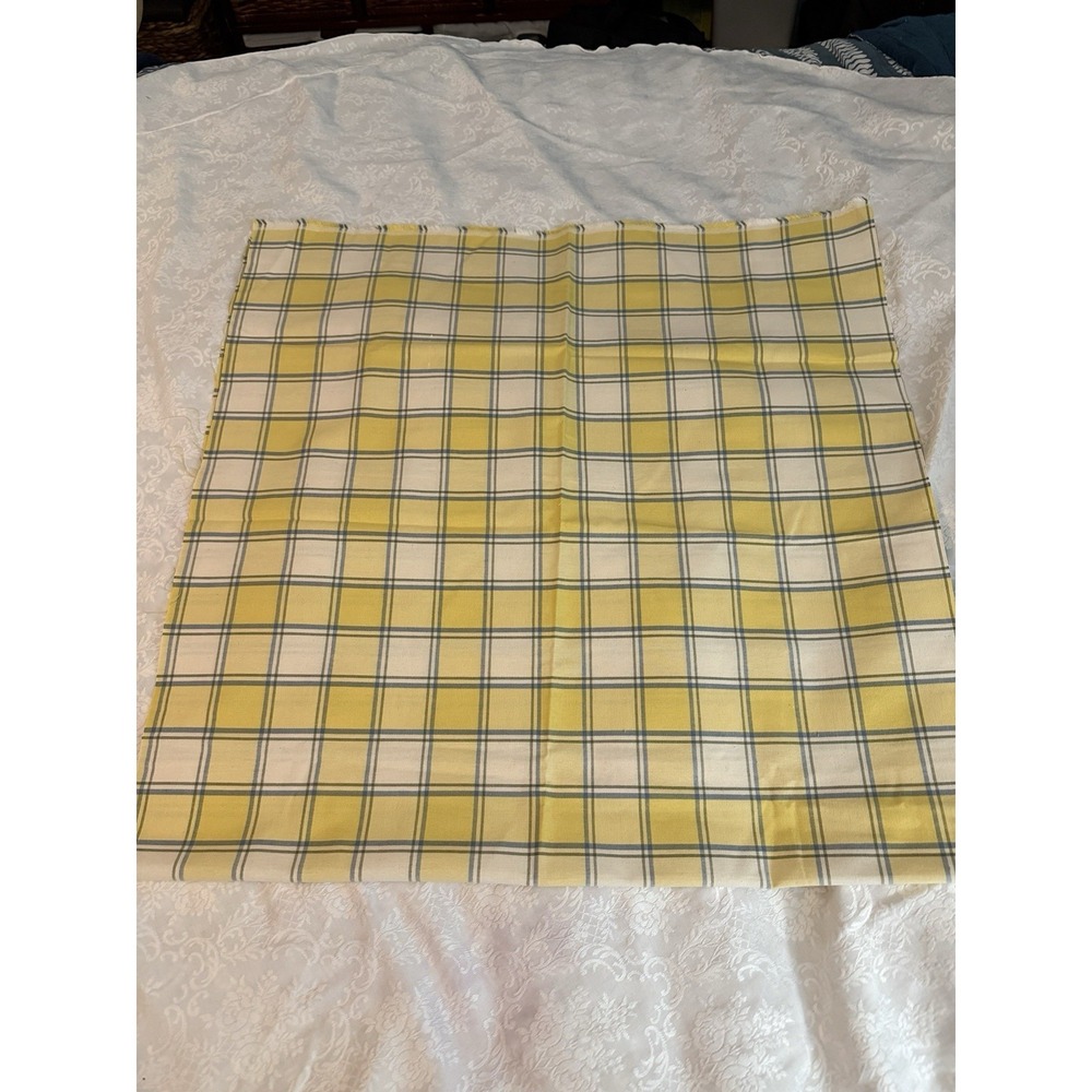 Yellow White And Blue Big Plaid 27"x53" Fabric Quality Material Craft‎ Kitchen